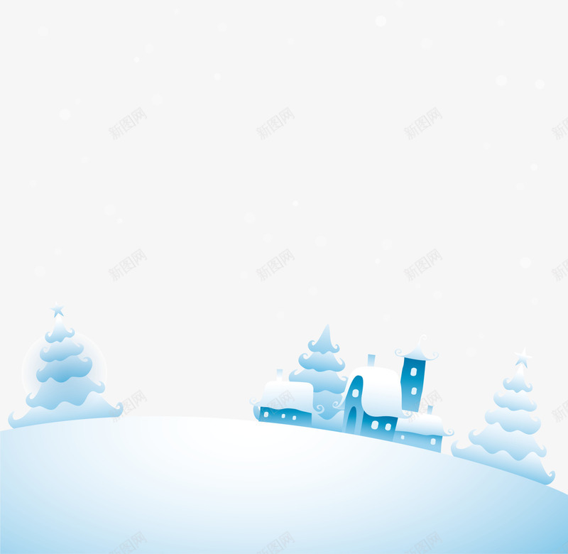 蓝色冬日圣诞节雪地png免抠素材_88icon https://88icon.com 冬天 冬日 圣诞树 圣诞节 蓝色雪地 装饰图案