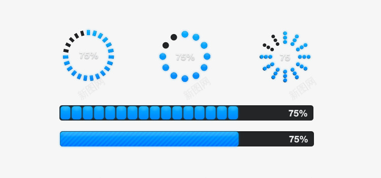 蓝色读取条psd免抠素材_88icon https://88icon.com 卡通 可爱 漂亮