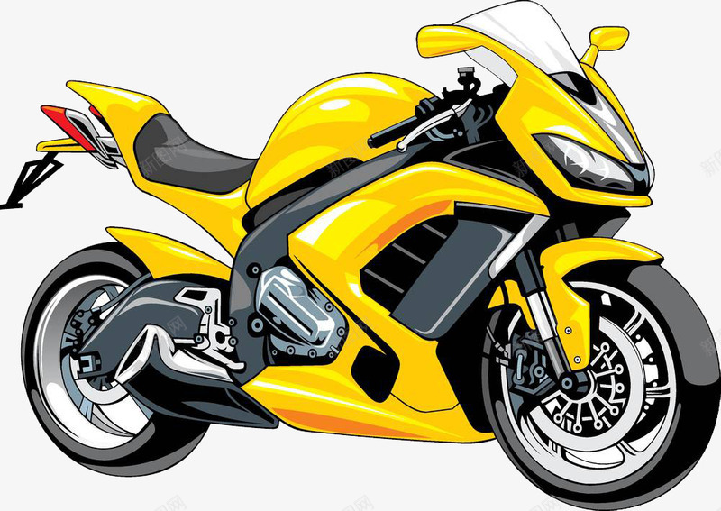 手绘插图机械摩托车赛车png免抠素材_88icon https://88icon.com 手绘插图 摩托车 机械 赛车 赛车摩托 黄色机械摩托车