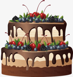 水果点缀巧克力蛋糕素材