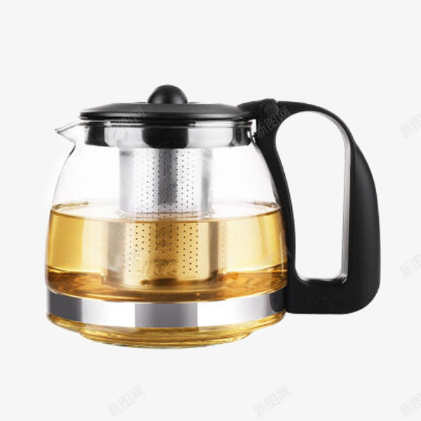 玻璃不锈钢紫兰泡茶壶png免抠素材_88icon https://88icon.com 产品实物 玻璃茶具 玻璃茶壶