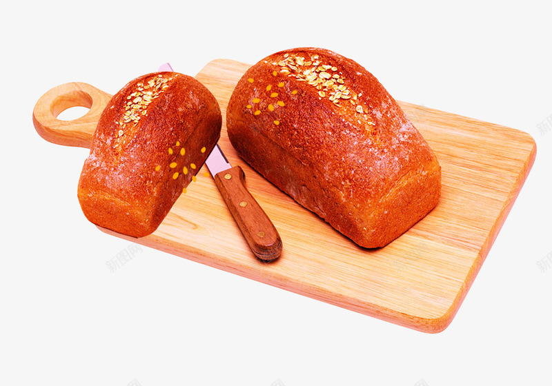 刚出炉的金黄色面包psd免抠素材_88icon https://88icon.com 刚出炉的面包 早餐 木质砧板 美食 芝麻点缀 金黄色