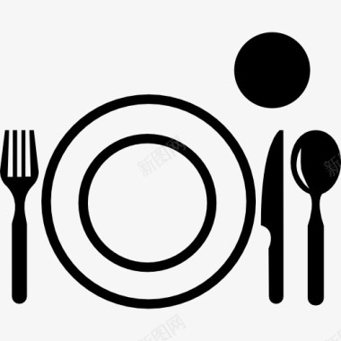厨房包平板玻璃和餐具从顶视图图标图标