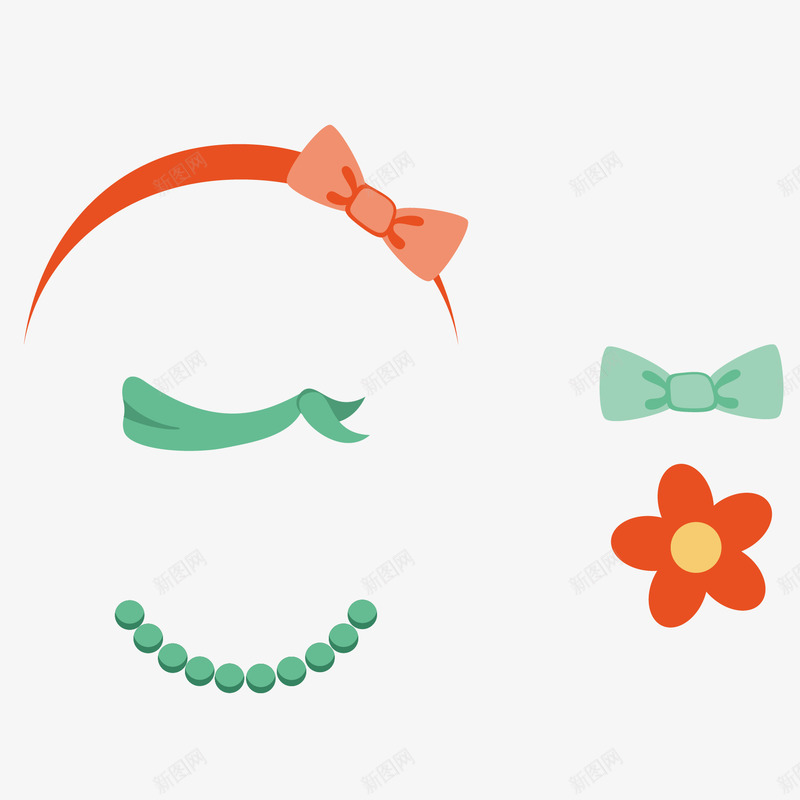 小配饰png免抠素材_88icon https://88icon.com 丝带 免费png 发卡 插图 素材 花