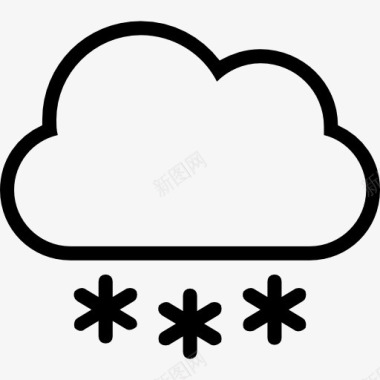 冷暖色调云雪花天气符号图标图标