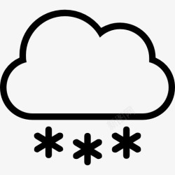 冷天气云雪花天气符号图标高清图片