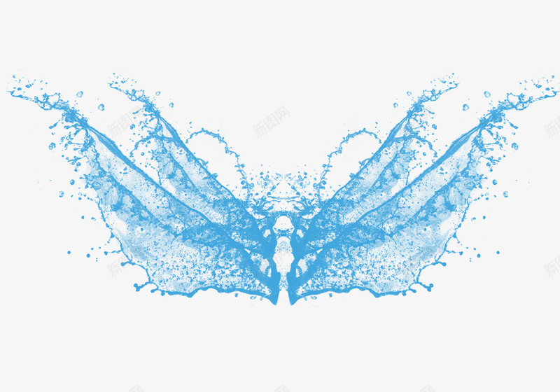 蓝色水翅膀psd免抠素材_88icon https://88icon.com png元素 水 翅膀 蓝色