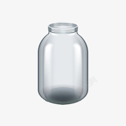 透明无盖的反光广口瓶实物素材