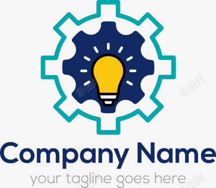 公司logo灯泡齿轮logo图标图标