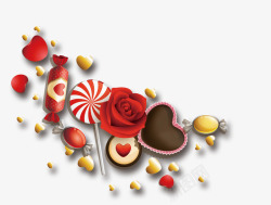 情人节巧克力糖果装饰素材