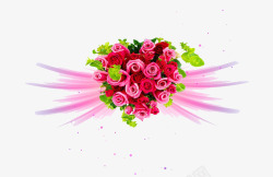 飞翔的玫瑰玫瑰花组成的桃心形状高清图片