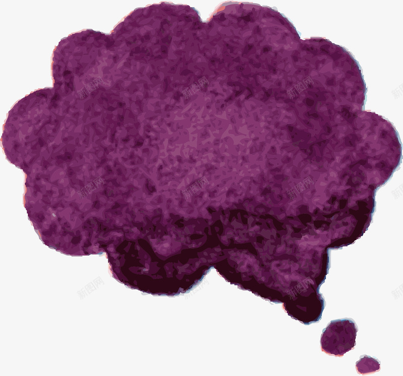 紫色墨迹对话框矢量图ai免抠素材_88icon https://88icon.com 墨迹 对话框 紫色 矢量图
