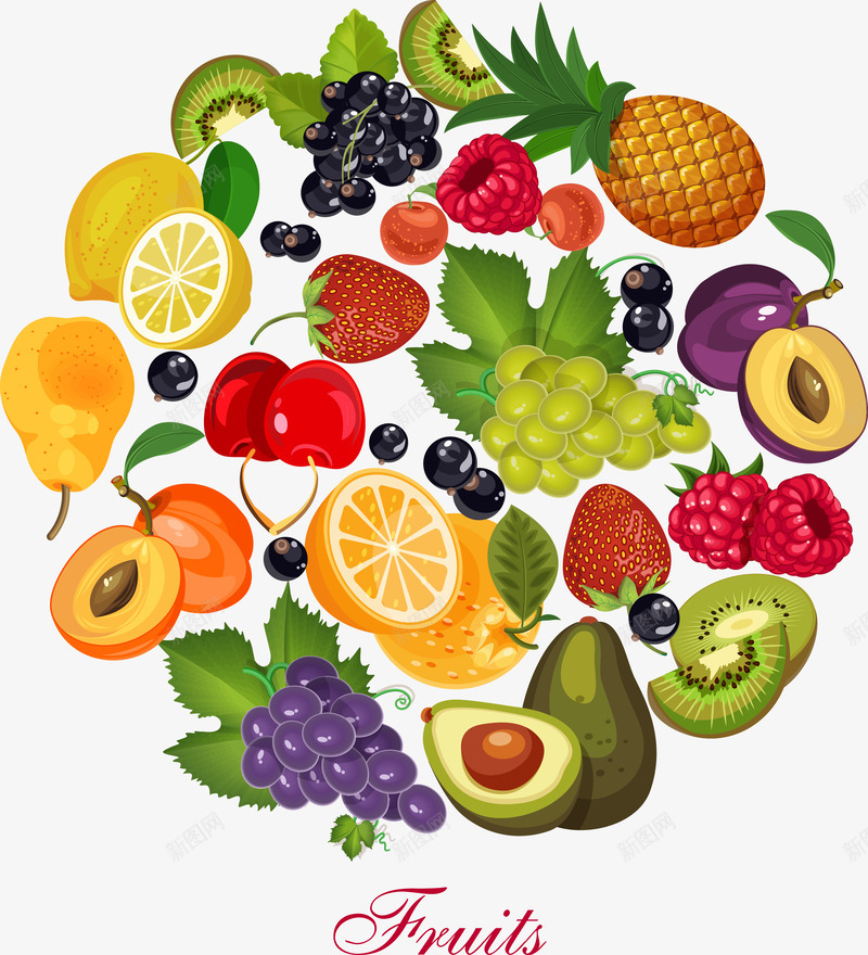 精美写实水果合集矢量图ai免抠素材_88icon https://88icon.com 写实 合集 柠檬 桃子 橙子 水果 猕猴桃 精美 葡萄 矢量图