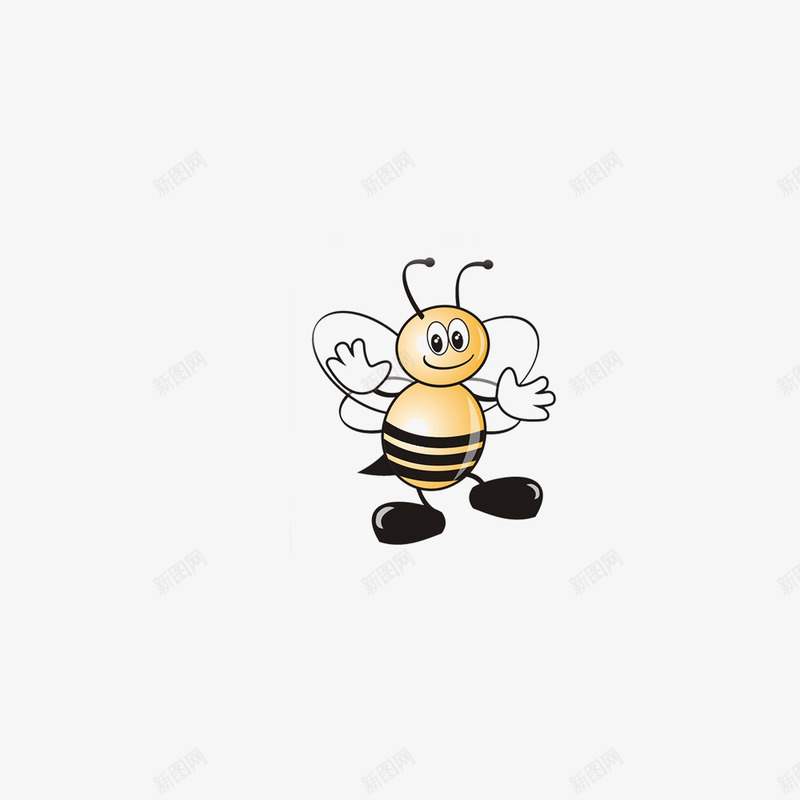 可爱小蜜蜂png免抠素材_88icon https://88icon.com PNG图形 卡通 翅膀 蜜蜂 装饰 黄色