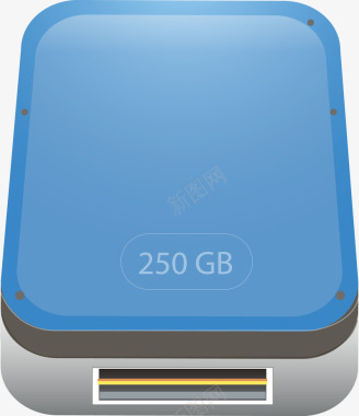 USB棒蓝色硬盘矢量图图标图标