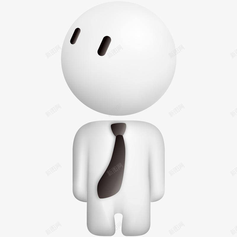 戴领带的白色小人png免抠素材_88icon https://88icon.com 人物 创意 卡通 白色小人 简图 装扮 领带