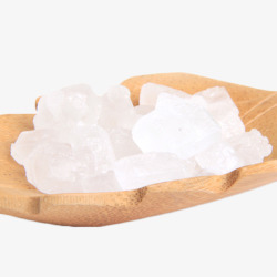 木盘子上的白色单晶冰糖素材