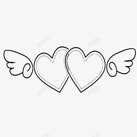 两个带翅膀的心型图案png免抠素材_88icon https://88icon.com 图案 心型 翅膀 飞行