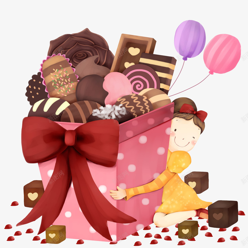 巧克力礼物盒png免抠素材_88icon https://88icon.com 卡通手绘 礼 礼从天降 礼品 礼物 礼物盒 礼物矢量图