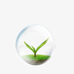 气泡里的雪人气泡里的绿芽高清图片