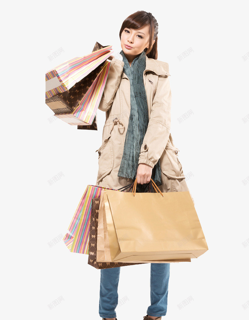 提着手提的的女孩png免抠素材_88icon https://88icon.com 买东西 女孩 手提袋 购物
