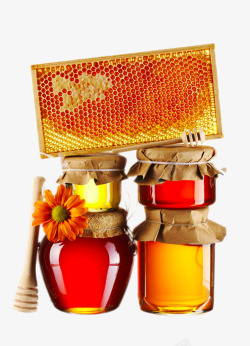 玻璃瓶中的蜂蜜素材