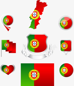 葡萄牙国旗矢量图素材