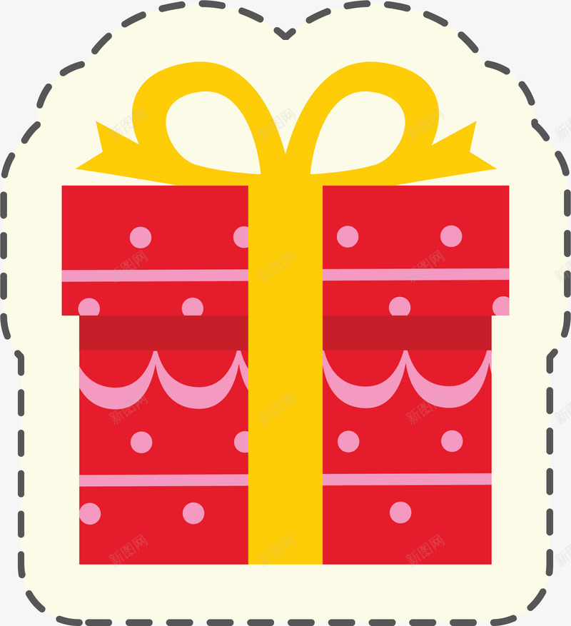 红色礼物盒贴纸标签png免抠素材_88icon https://88icon.com 卡通 标签贴纸 矢量图案 礼品盒 礼物盒 红色 装饰