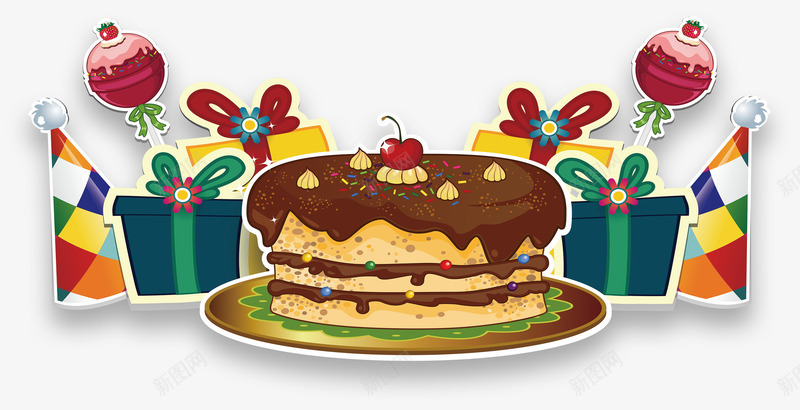 卡通蛋糕礼物装饰图案png免抠素材_88icon https://88icon.com 免抠PNG 卡通 生日蛋糕 礼物 糖果 蛋糕 装饰图案
