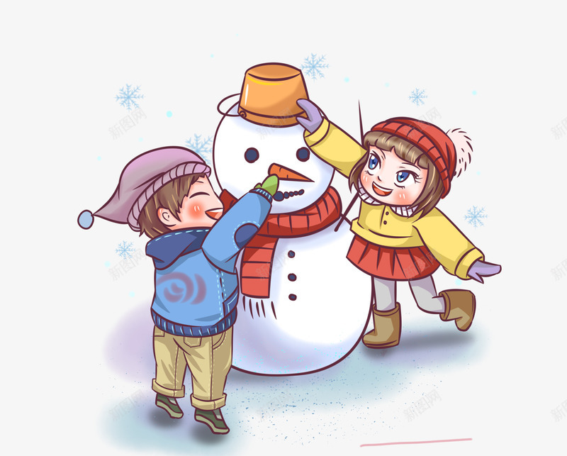 立冬小孩雪人png免抠素材_88icon https://88icon.com 冬天 小孩 立冬 雪人