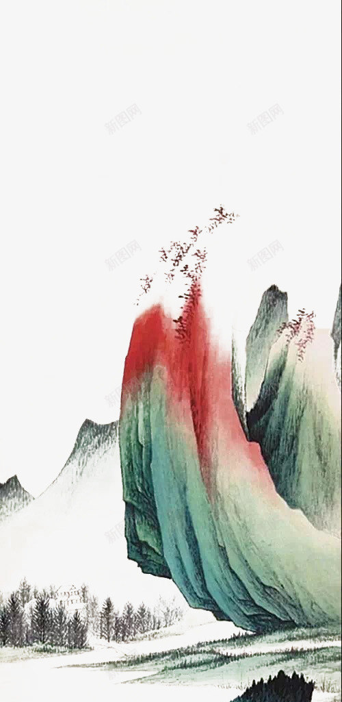 山水画png免抠素材_88icon https://88icon.com 中国画 墨迹 山 彩墨 水墨画 河