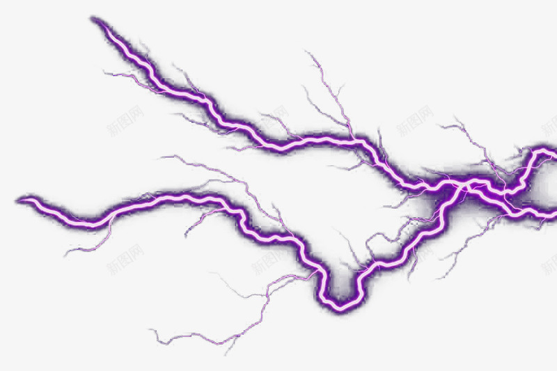 紫色大闪电png免抠素材_88icon https://88icon.com 光线 打雷 紫色 自然现象 闪电