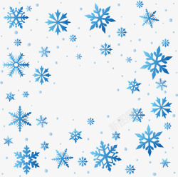 冬天密集蓝色雪花素材