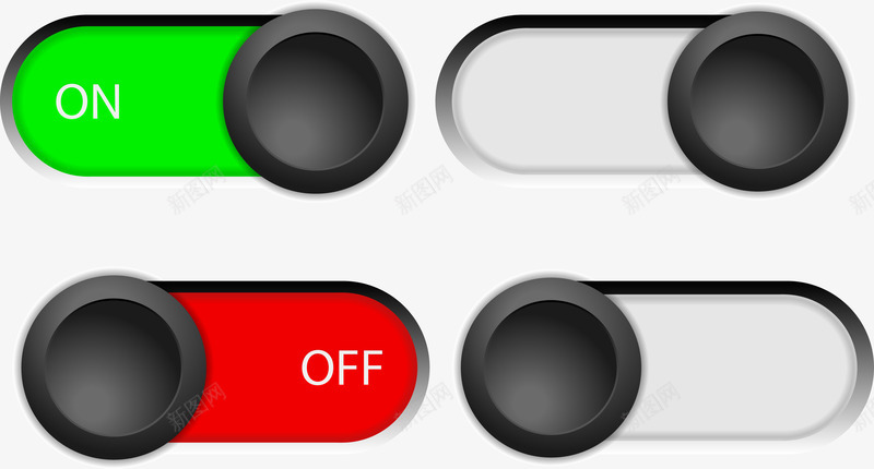 onoff开关按钮矢量图ai免抠素材_88icon https://88icon.com off on 圆环投影 开关 按钮 页面装饰 矢量图