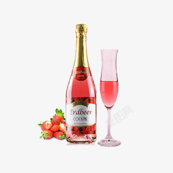 erdbeer草莓酒和半杯酒素材