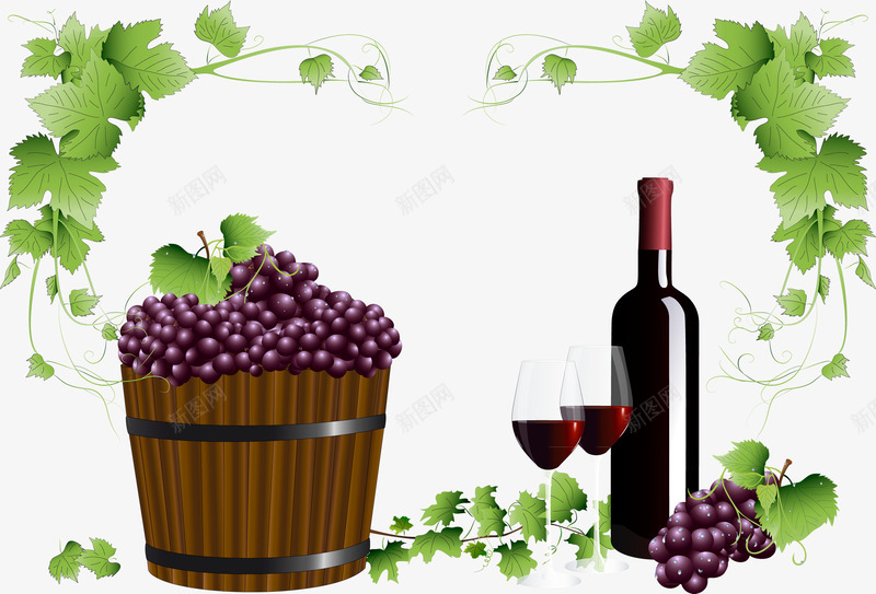 葡萄酒和酒桶png免抠素材_88icon https://88icon.com 葡萄 葡萄酒 酒类