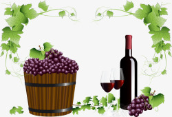 葡萄酒和酒桶素材