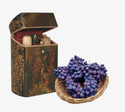 复古葡萄酒储物箱红提素材