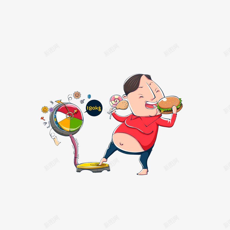 拿着零食在称重的男子png免抠素材_88icon https://88icon.com 垃圾食品会增加体重 拿着东西的手 拿着零食在称重的男子