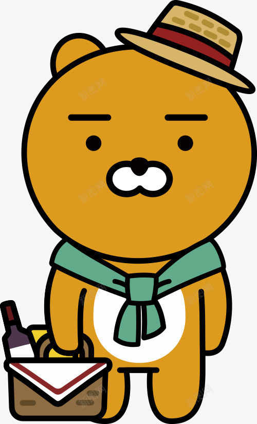 戴帽子的卡通小熊png免抠素材_88icon https://88icon.com 动漫动画 动物 卡通手绘 啤酒 小熊 小篮子 帽子 装饰图 黄色小熊