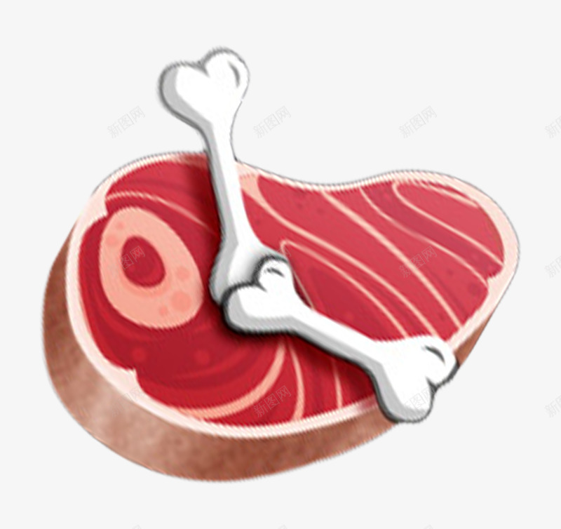 肉和骨头psd免抠素材_88icon https://88icon.com 好吃的 新鲜的 猪肉 红色的 美味的 肉类 骨头