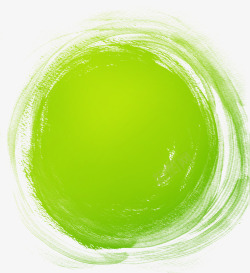 手绘绿色墨迹圈圈素材
