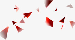红色三角形飞溅漂浮素材