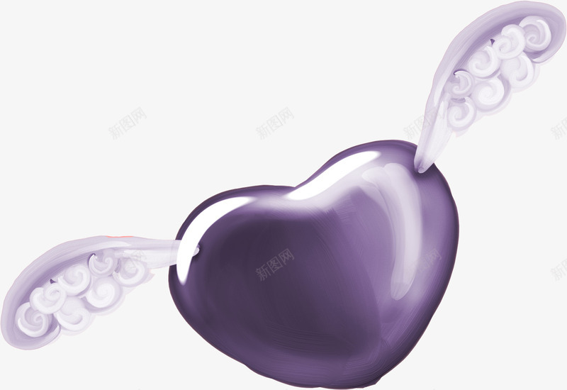 紫色桃心翅膀png免抠素材_88icon https://88icon.com 桃心 紫色桃心 紫色翅膀 翅膀