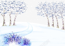 雪景美丽的树木素材