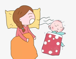 宝妈和宝宝睡觉素材