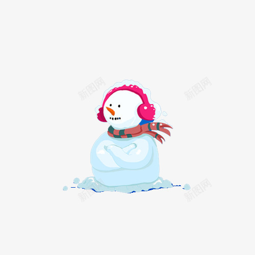 插画雪人耳包psd免抠素材_88icon https://88icon.com 下雪 圣诞节 圣诞节日 耳包 耳朵套