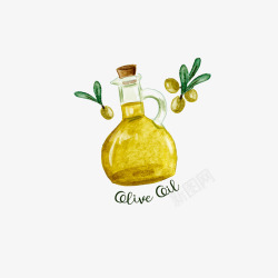 卡通手绘橄榄油橄榄叶矢量图素材