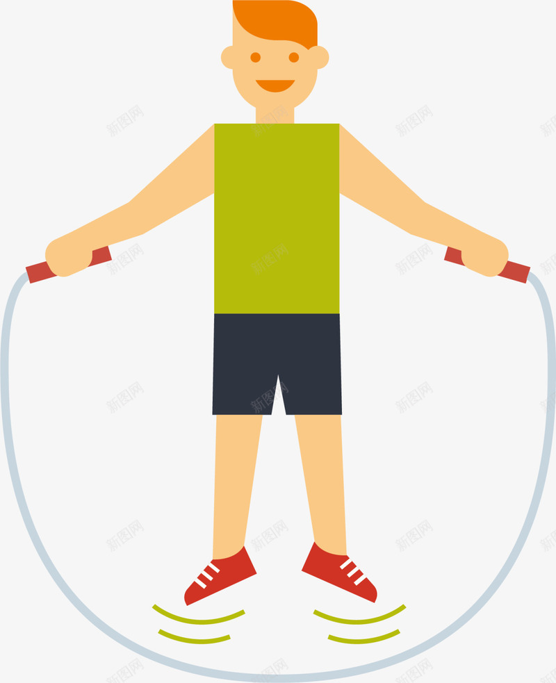 微笑卡通跳绳小人png免抠素材_88icon https://88icon.com 健康 强身健体 跳绳小人 运动健身 锻炼 锻炼男孩