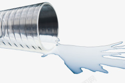 一滩牛奶翻倒的牛奶杯高清图片